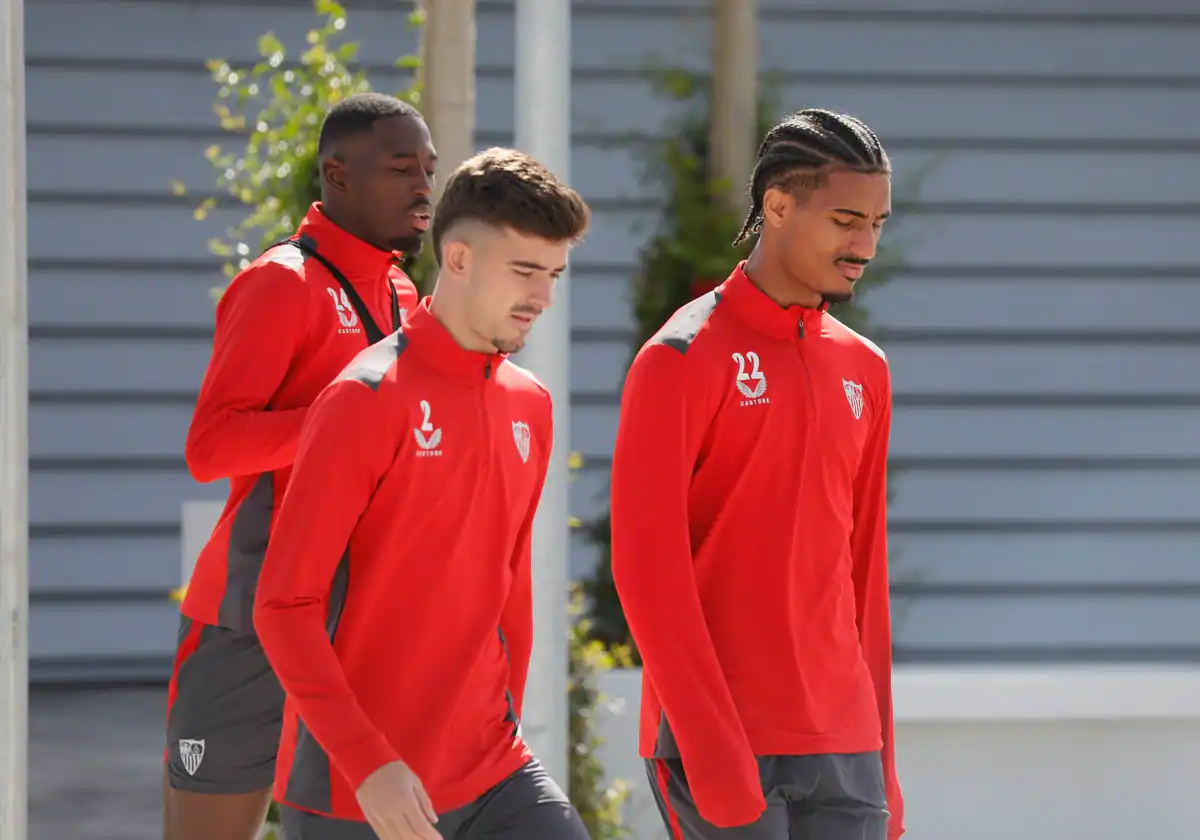 Badé, durante un entrenamiento en la ciudad deportiva del Sevilla FC