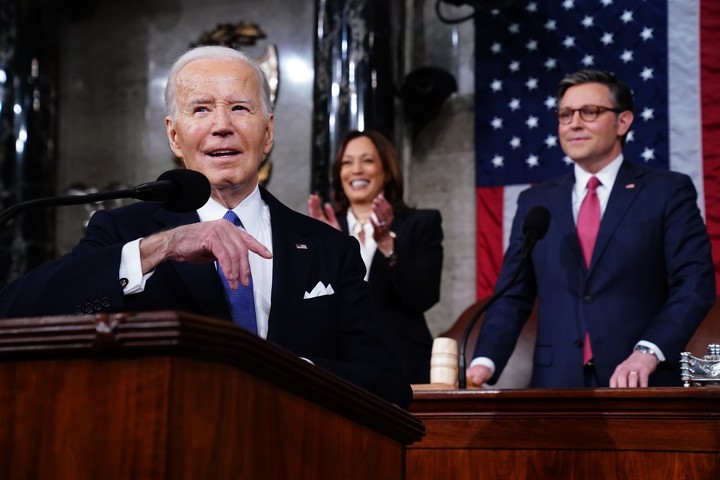 Joe Biden se rindió contra Donald Trump sin nombrarlo.  foto de Bloomberg