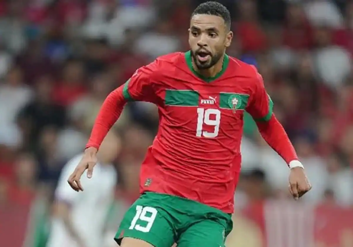 Youssef En-Nesyri, con la selección de Marruecos