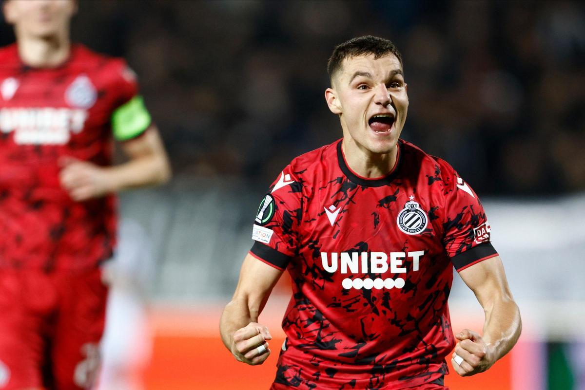 Ferran Jutglà celebra el tanto ante el PAOK