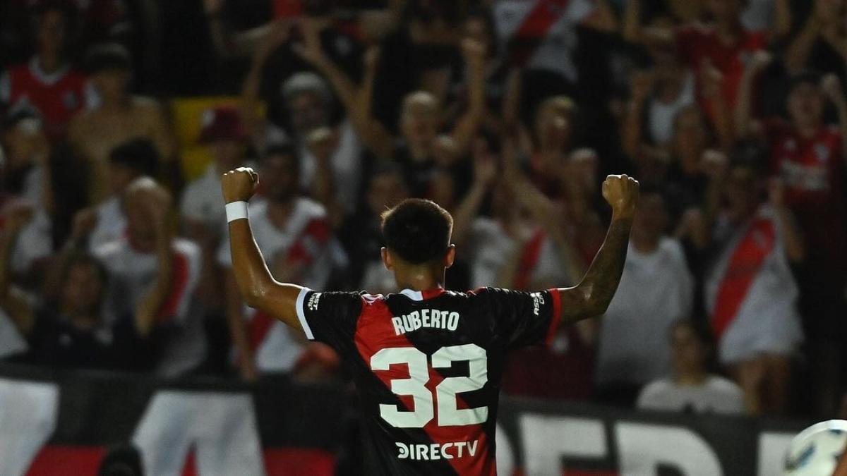 Ruberto, durante un partido con River Plate