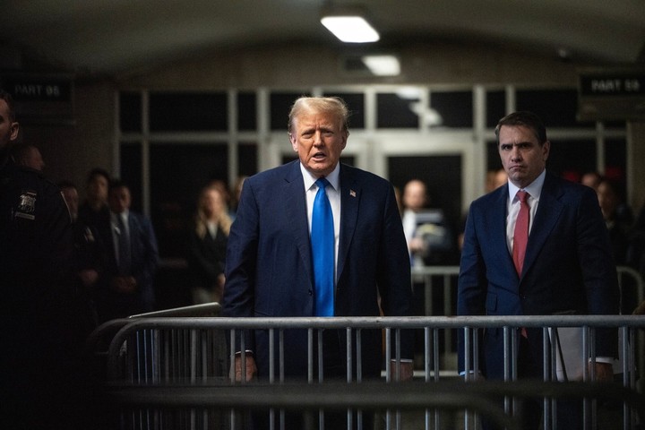 El expresidente estadounidense Donald Trump y Todd Blanche son sus abogados.  foto de Bloomberg