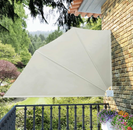 Toldo balcón plegable lateral crema 160x240 cm