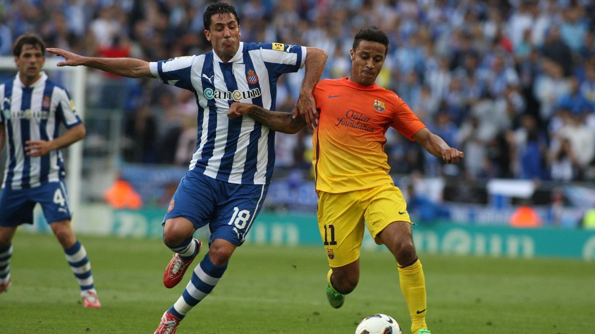 Thiago Alcántara, durante un partido de La Liga con el Barcelona contra el Espanyol