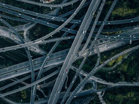 La intercambiadora de Huangjuewan en la ciudad china de Chongqing tiene cinco niveles de circulación