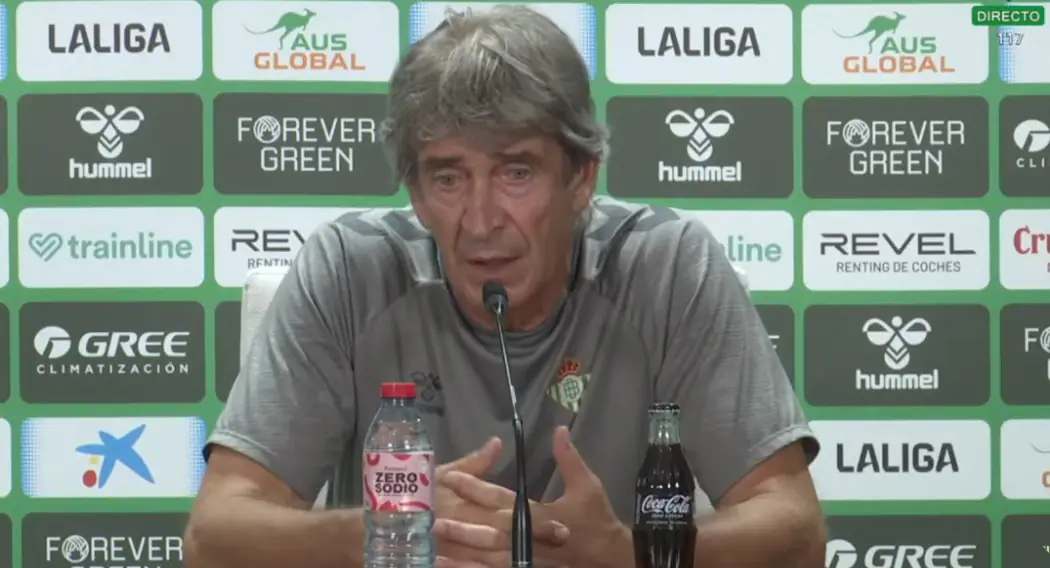 Manuel Pellegrini, entrenador del Real Betis, en la sala de prensa del estadio Benito Villamarín