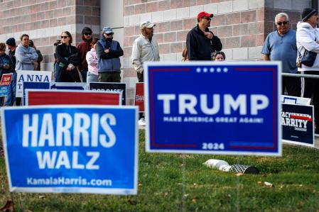 Los votantes de Pensilvania, uno de los estados clave, desayunaron en un distrito electoral