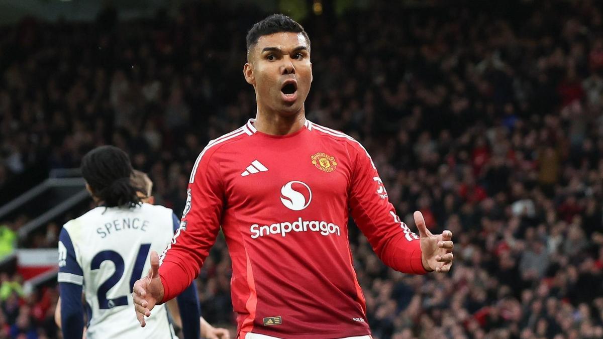 Casemiro, durante la derrota del Manchester United ante el Tottenham