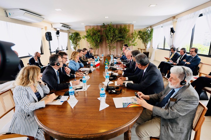 Reunión bilateral entre Lula y Meloni, en la mañana del G20. Foto de : ANSA