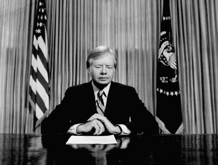 Jimmy Carter, en un discurso televisado desde la Casa Blanca en 1980. Foto AP