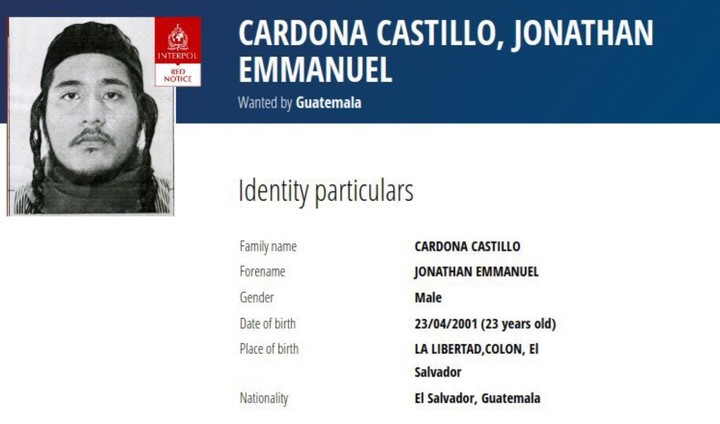 Cardona Castillo había recibido orden de aprehensión de Interpol.